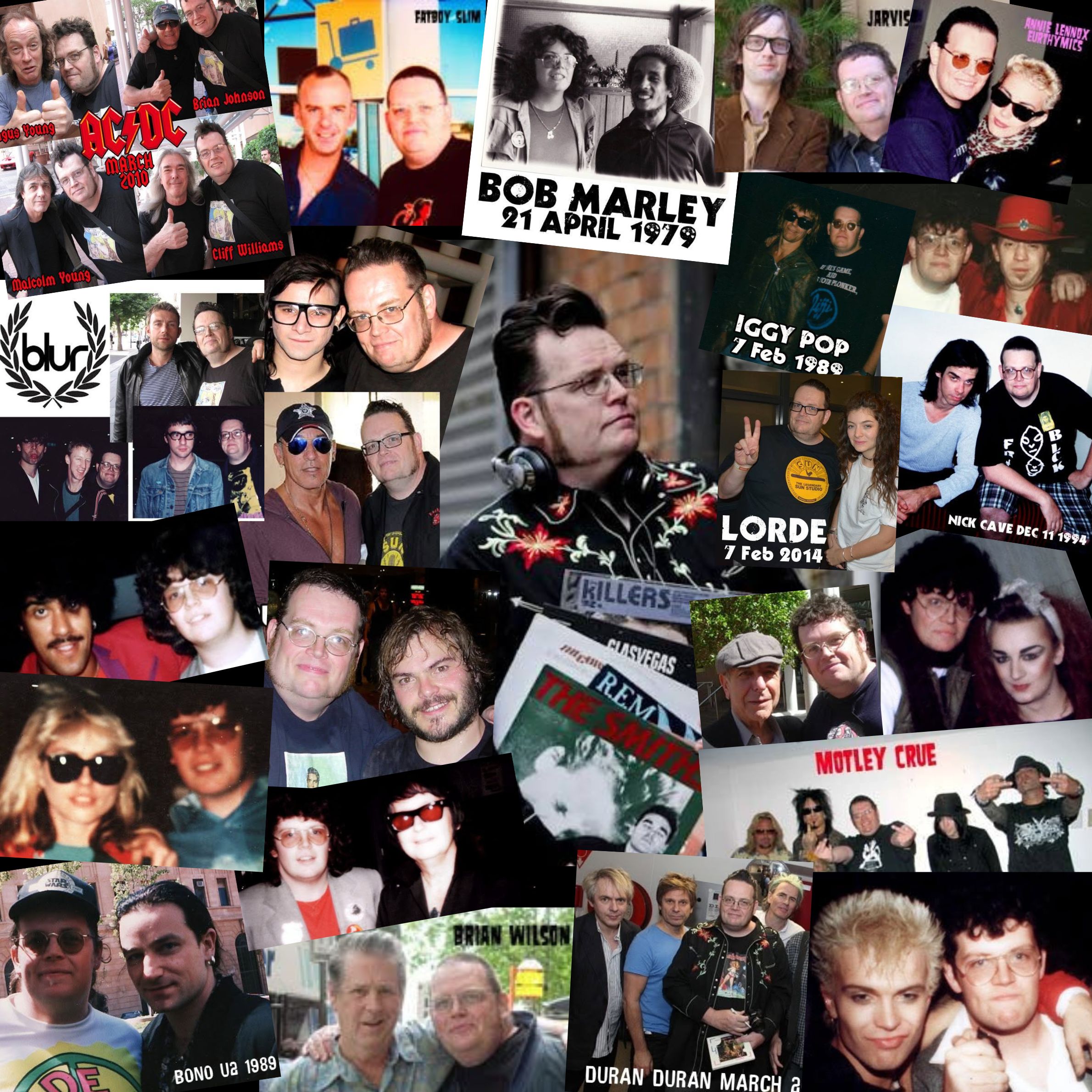 Ian Bell with various celebrities he's met over the years